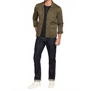NEW CURRENT/ELLIOTT solid button down blazer in army green